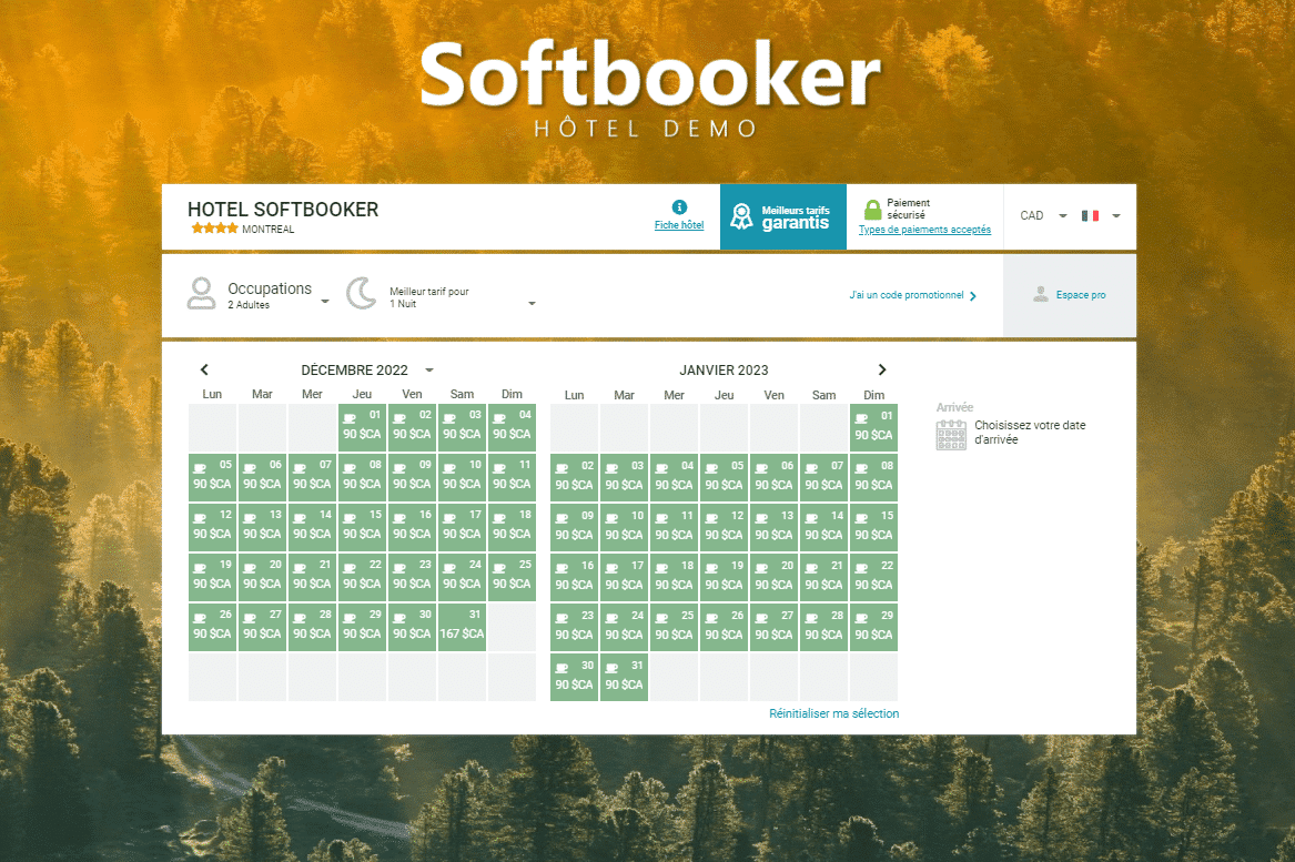 Lien de résa Softbooker
