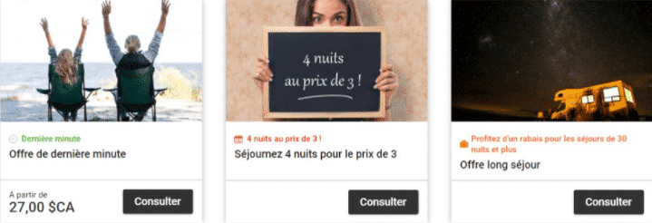Offres personnalisées FR CA camping