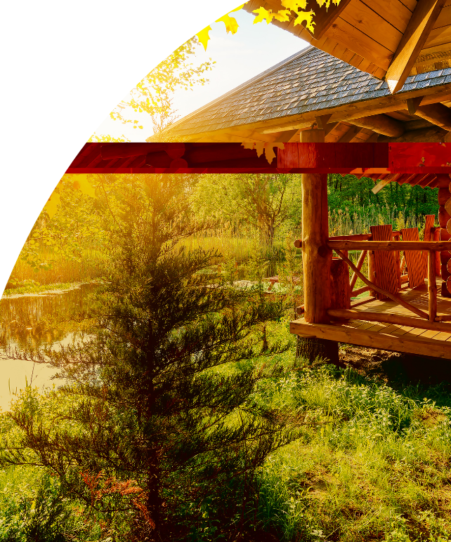 Design sans titre (1) Illustration d'un chalet en bois.